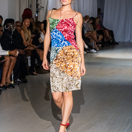 Amalia Patch Work Satin Dress