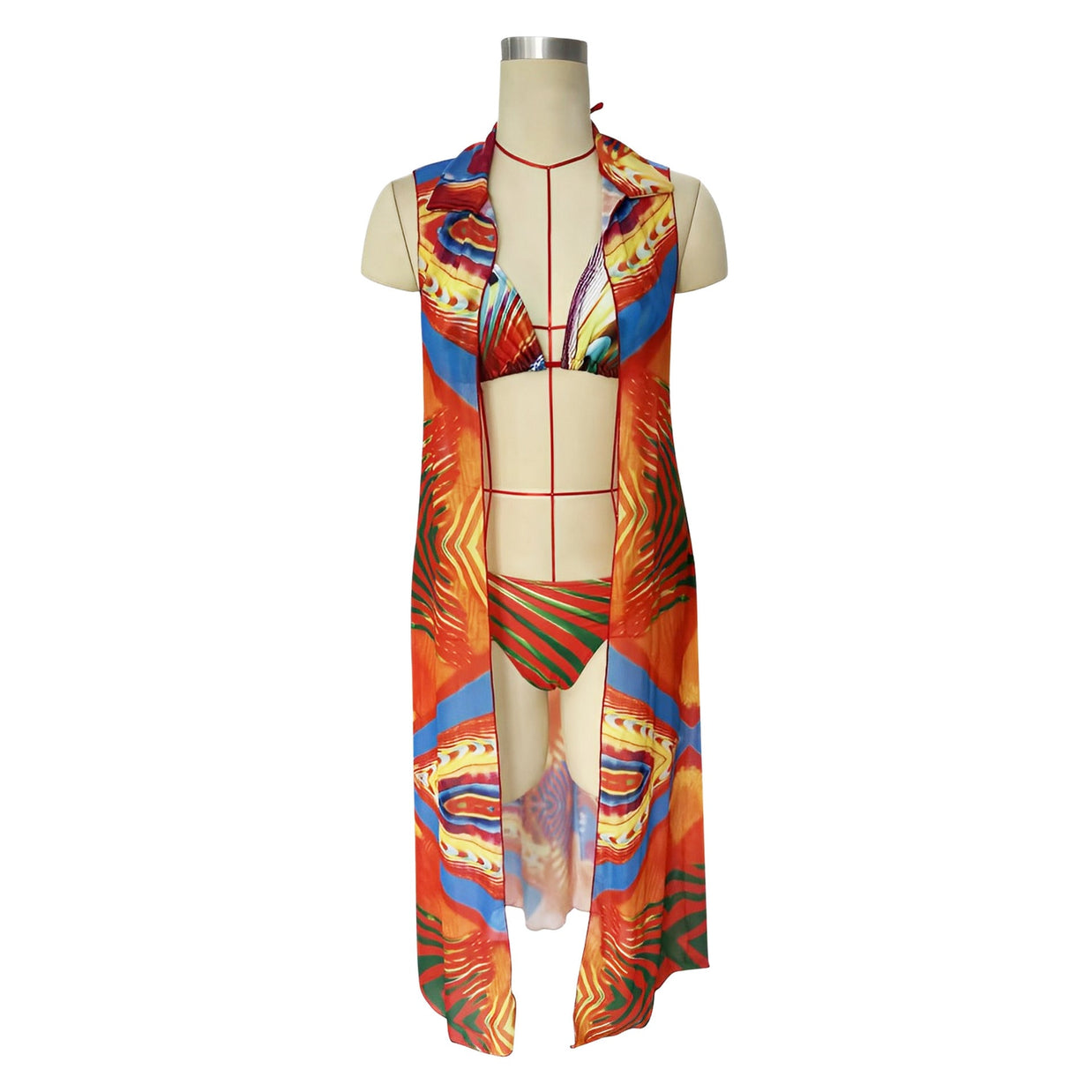 Bikini Printed Three-Piece Set Swimsuit Women Swimsuit Women Sexy