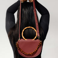 Burgundy Semi-Circle Crossbody Bag
