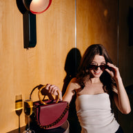 Burgundy Semi-Circle Crossbody Bag